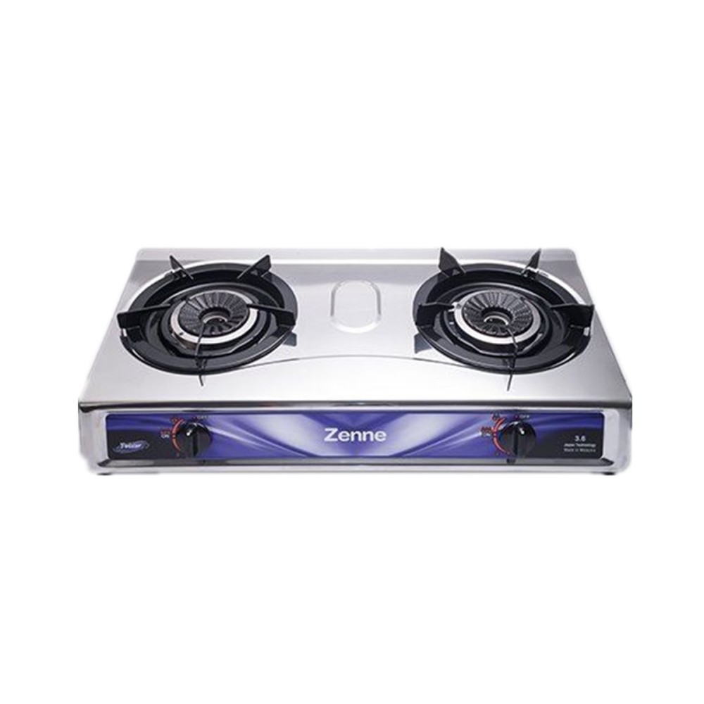 ZENNE STAINLESS STEEL DOUBLE GAS COOKER