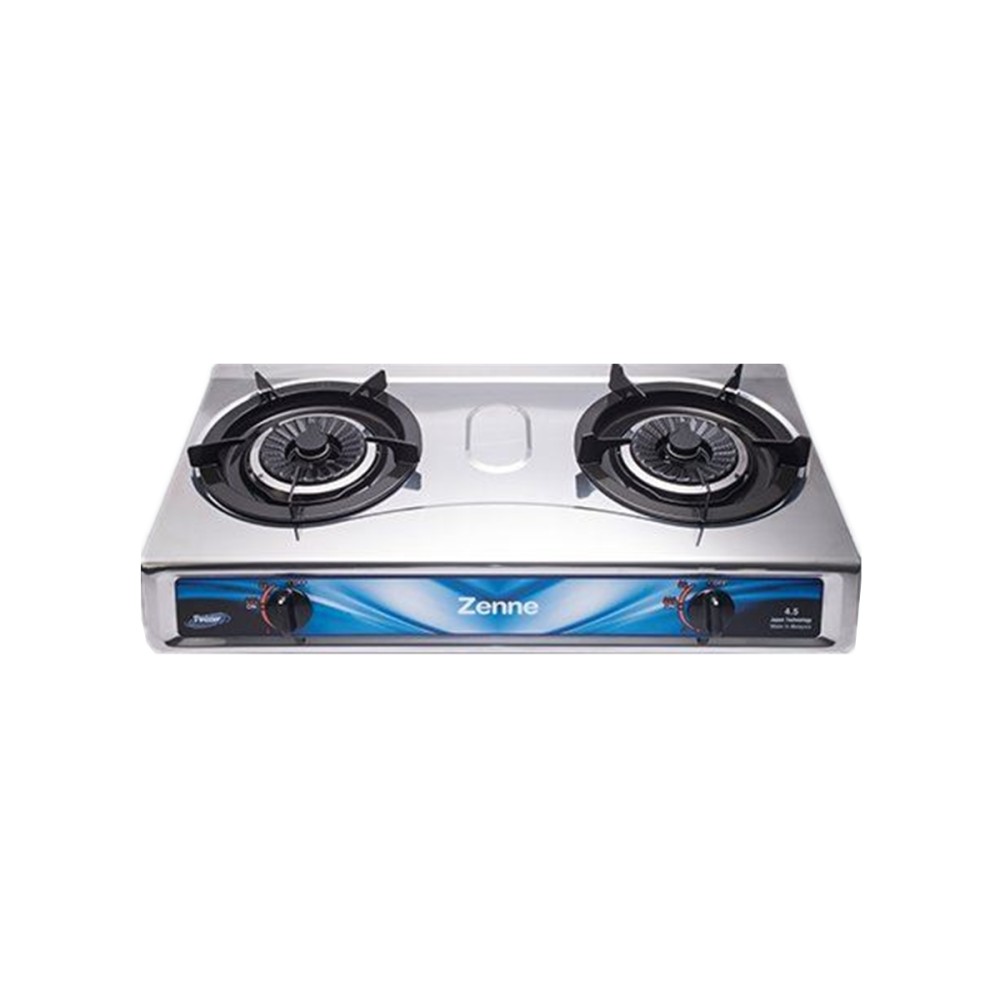 ZENNE DOUBLE BURNER STAINLESS STEEL GAS COOKER