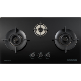 LEBENSSTIL 86 SERIES VOLCANO WOK GLASS 3 BURNER GAS HOB | LKGH-8603MB