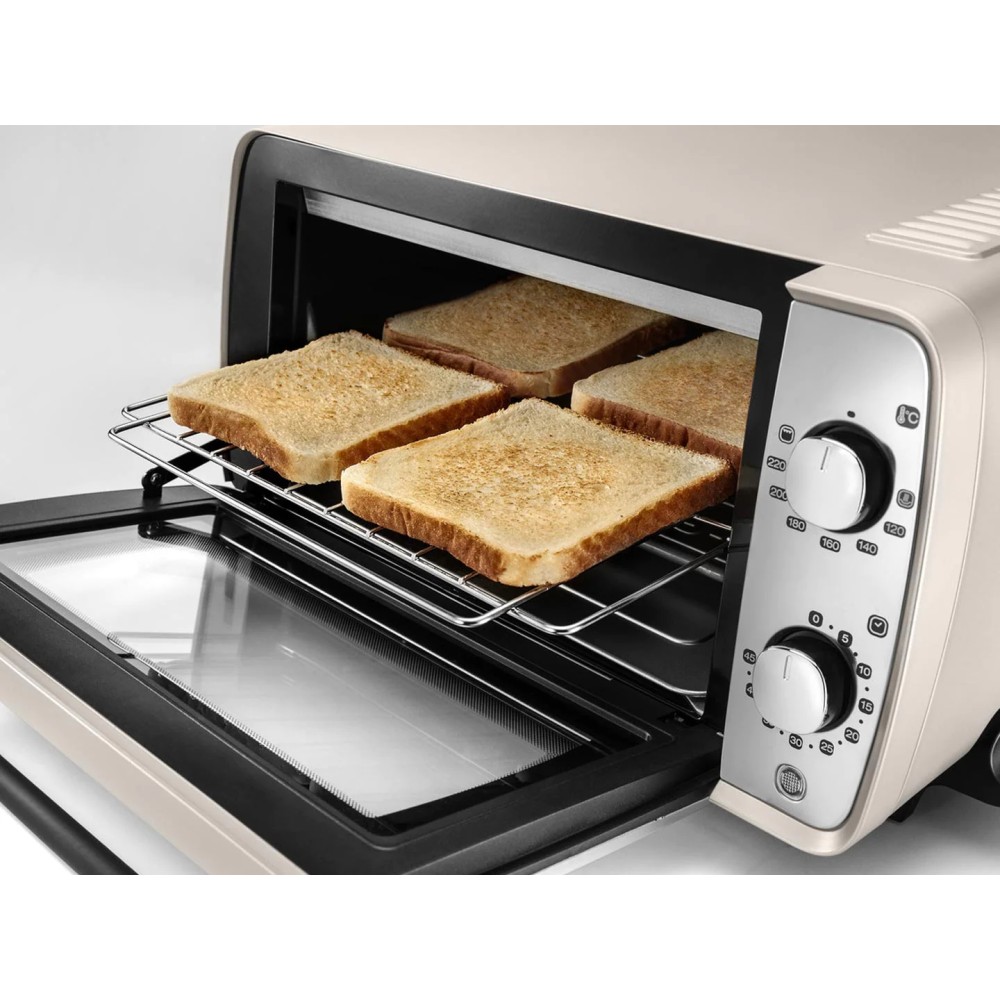 Delonghi Icona Vintage Pastel Cream Mini Oven Toaster 9L | EOI406.BG