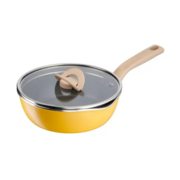 TEFAL ONE PICK POT PAN 22CM DEEP PAN WITH GLASS LID - INDUCTION BASE (YELLOW) | G1802524