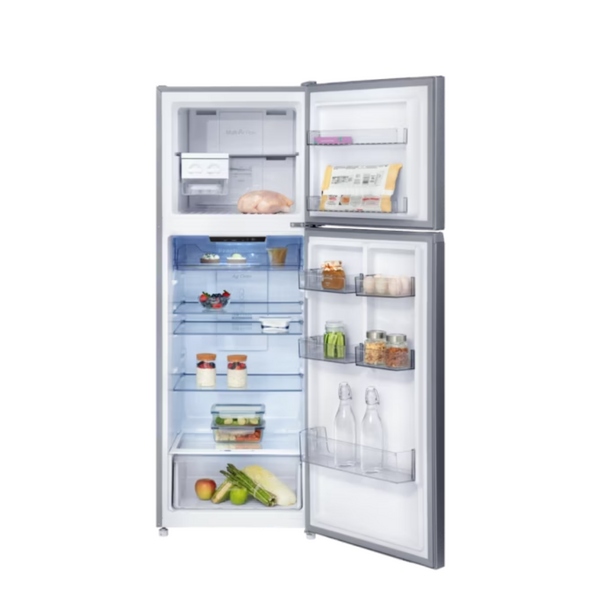 PANASONIC 362L/348L TWIN DOOR TOP FREEZER FRIDGE - SILVER STEEL | NRTC361BUKM