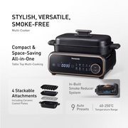 PANASONIC 4-IN-1 ELECTRIC MULTI COOKER - BLACK | NFGM401KSK