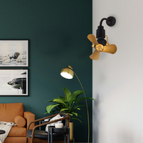 KONA 16" 3 BLADE CEILING FAN WITH DC MOTOR & 8 SPEED - WALNUT/MB | KONA-3B/16-WALNUT/MB