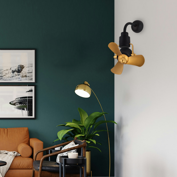 KONA 16" 3 BLADE CEILING FAN WITH DC MOTOR & 8 SPEED - WALNUT/MB | KONA-3B/16-WALNUT/MB