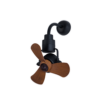 KONA 16" 3 BLADE CEILING FAN WITH DC MOTOR & 8 SPEED - WALNUT/MB | KONA-3B/16-WALNUT/MB