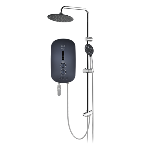 ALPHA 55W RAIN SHOWER WATER HEATER WITH DC PUMP - METAL BLACK | SMART18I/RAINSHOWER-METALBLACK