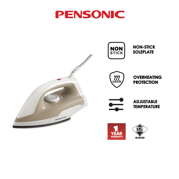 PENSONIC 1000W NON-STICK COATING DRY IRON - BEIGE | PI-8503