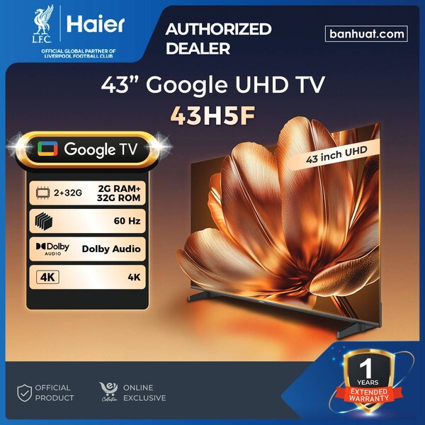 HAIER 43" GOOGLE TV SERIES | 43H5F