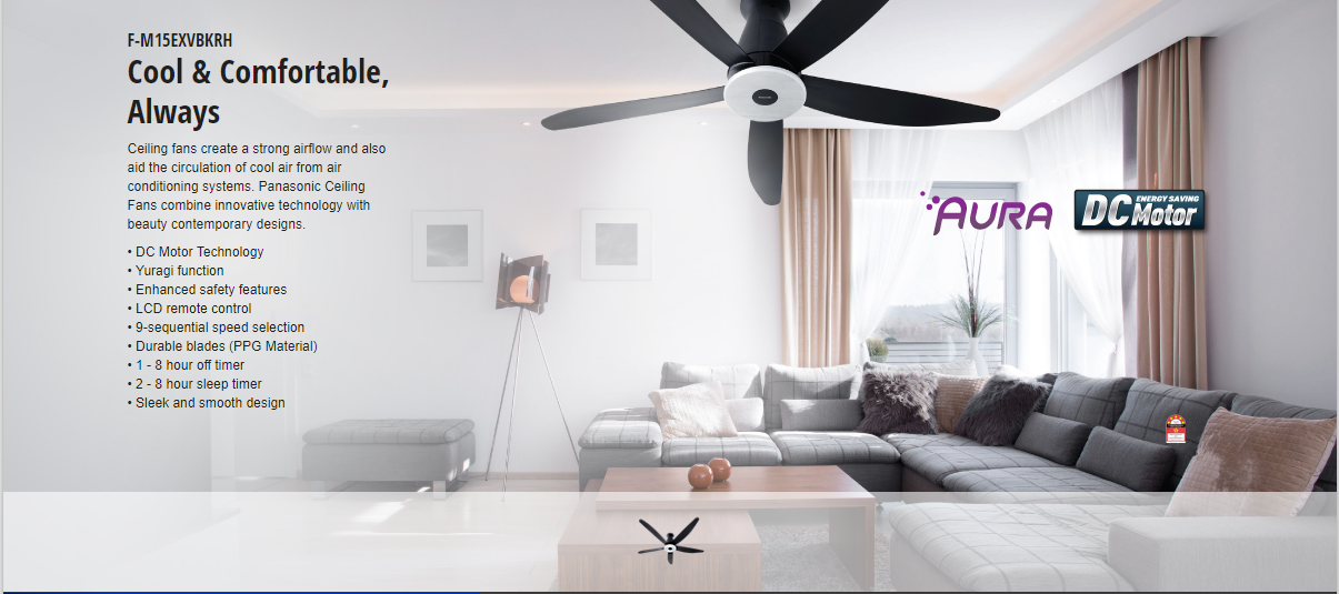 Panasonic Aura Series 5 Blade Ceiling Fan F M15exvbkqh Rh Banhuat Com