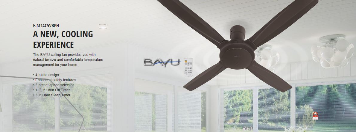 Panasonic Bayu 4 Blade Ceiling Fan Dark Grey Fm14c5vbhh Banhuat Com